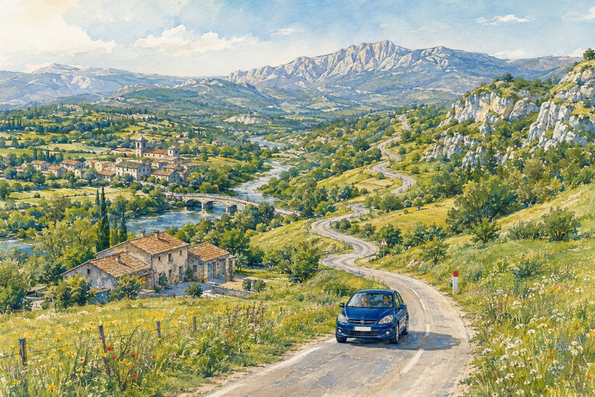 Illustration de la lettre « Les petites routes »