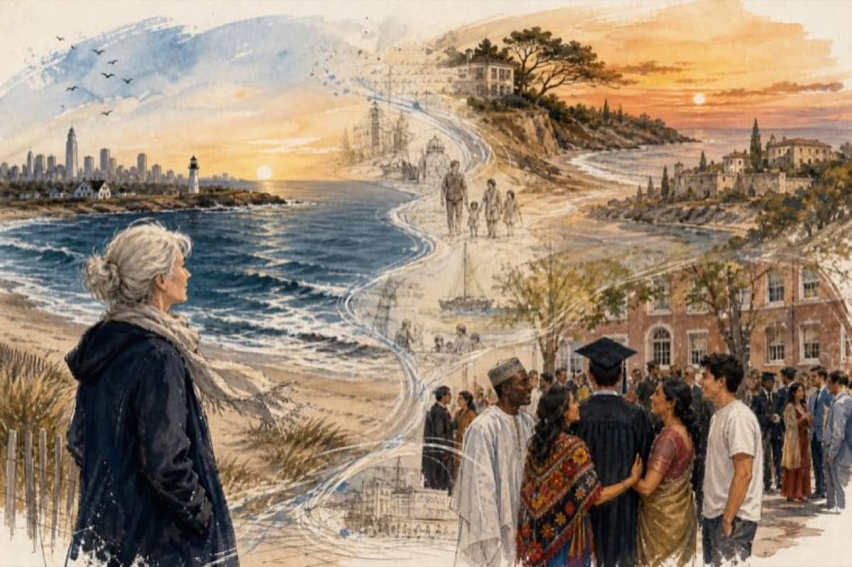 Illustration de la lettre « Les deux Atlantiques »